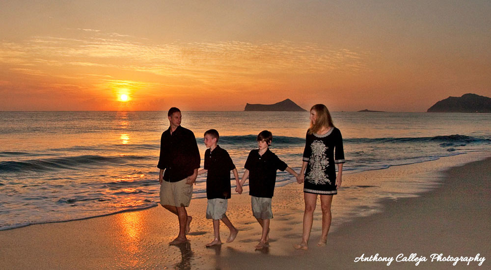 Sunrise Family Photo Session, Waimanalo Beach